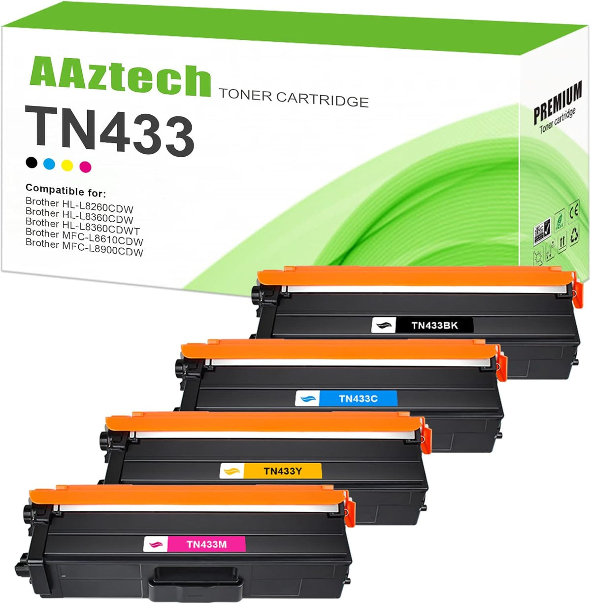 Compatible TN433 Toner Cartridge 4-Pack R622