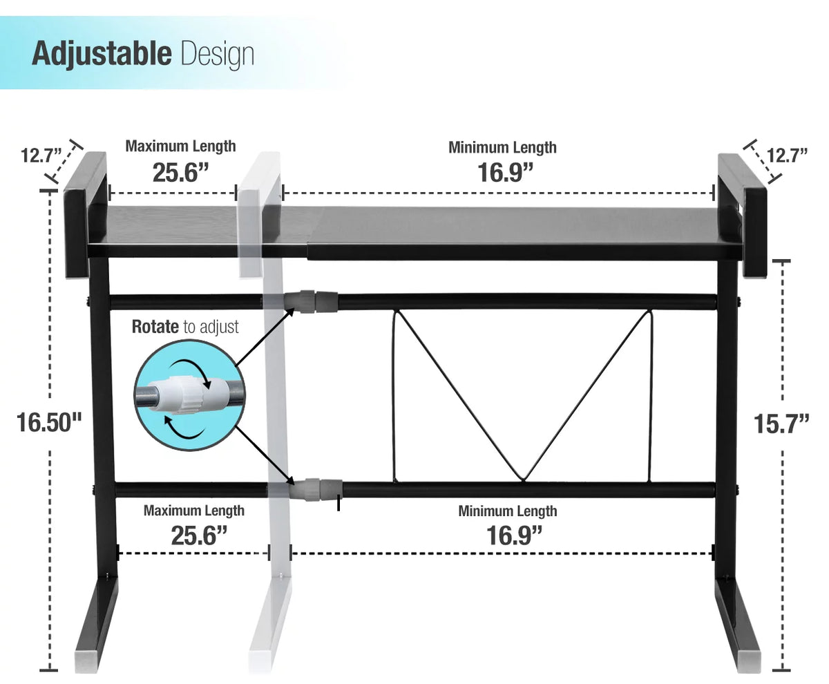 Expandable Microwave Oven Rack with Hooks W8523
