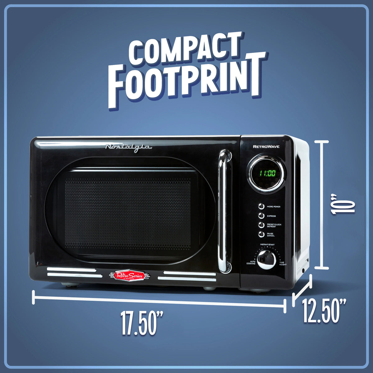 0.7 Cubic Foot 700-Watt Black Countertop Microwave Oven H335