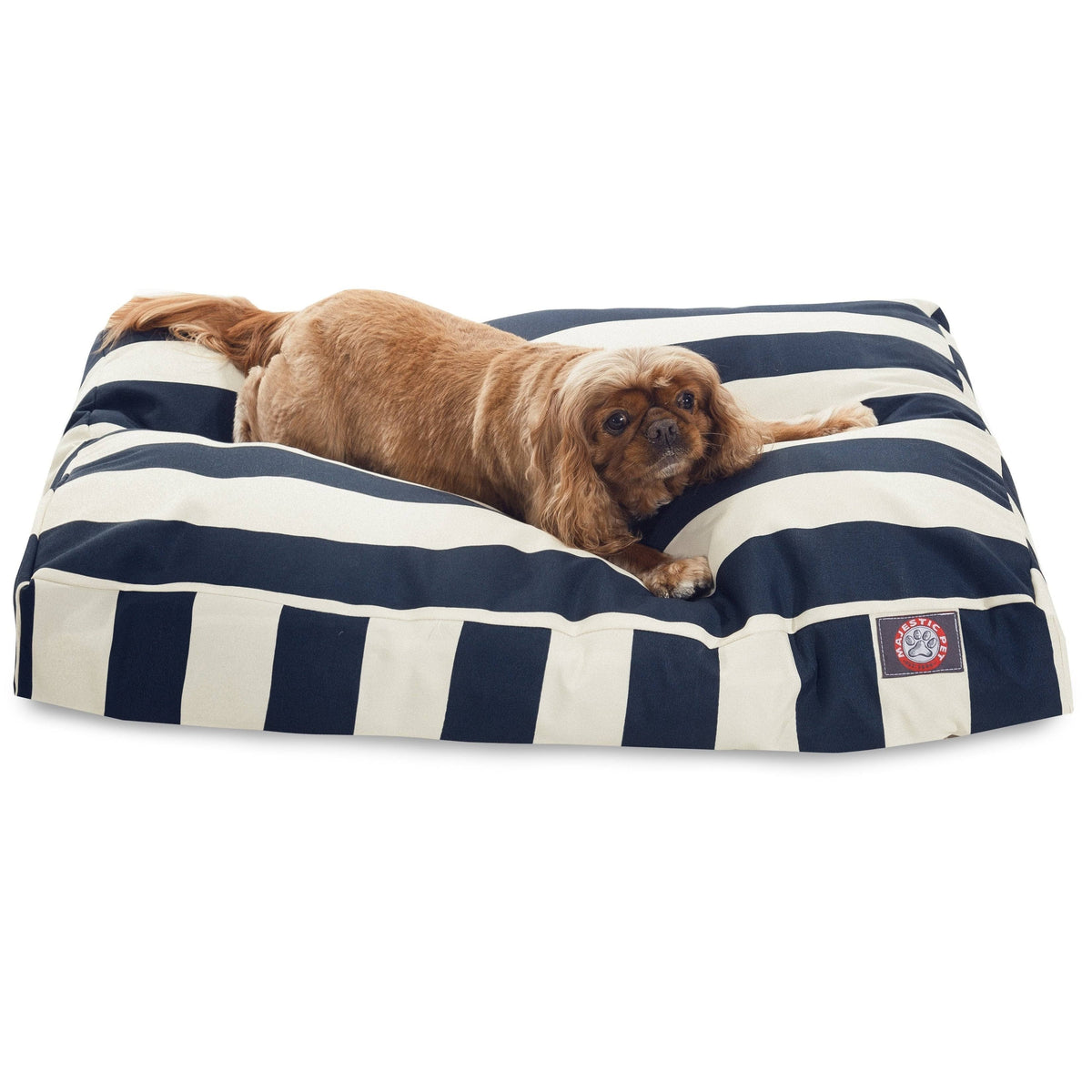 Navy Blue Vertical Stripe Rectangle Pet Bed K877