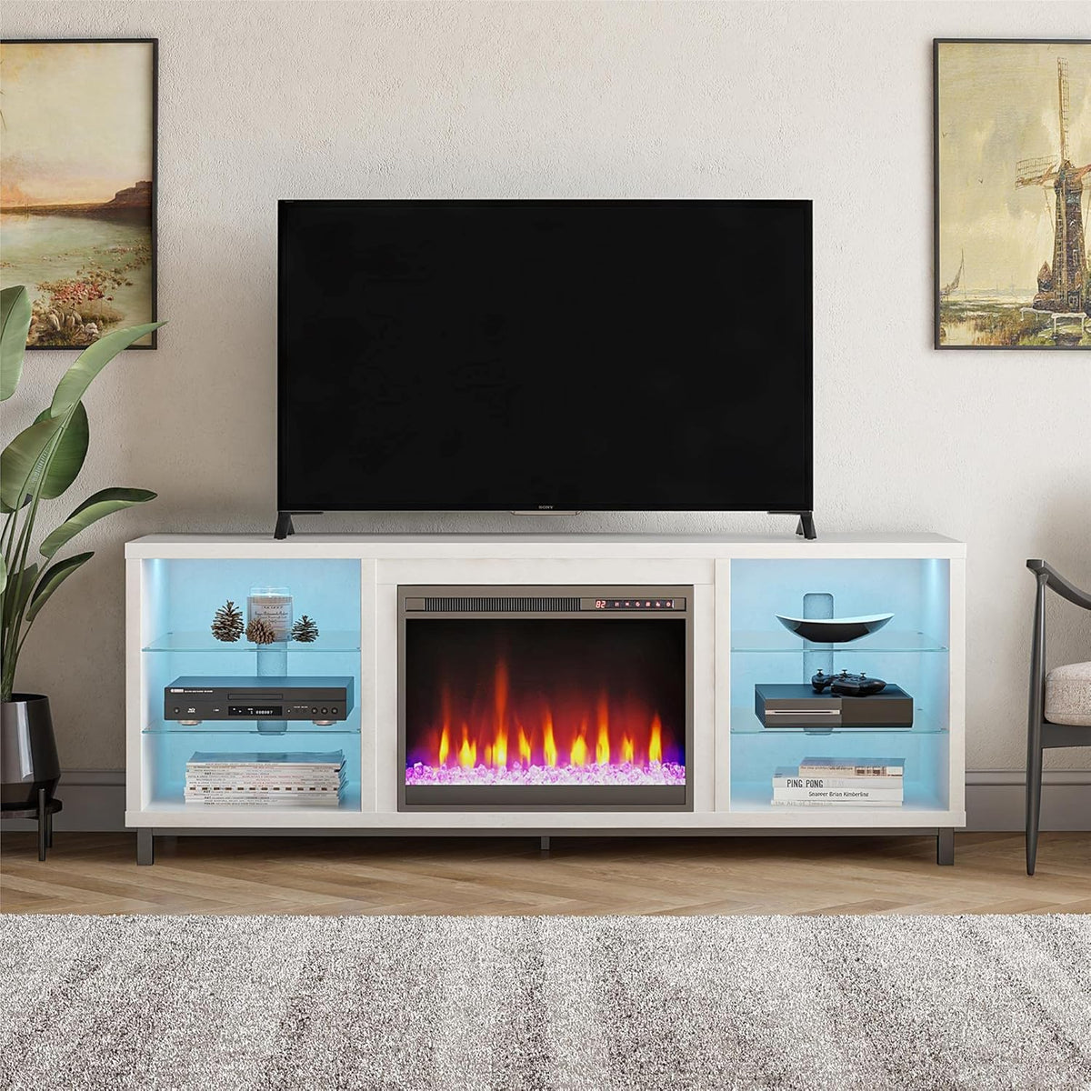 Black Oak Fireplace Stand for TVs up to 48" T299220