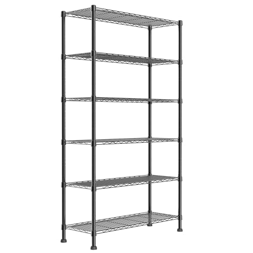 6 Wire Shelving Steel Storage Rack Adjustable Unit Shelves K8753