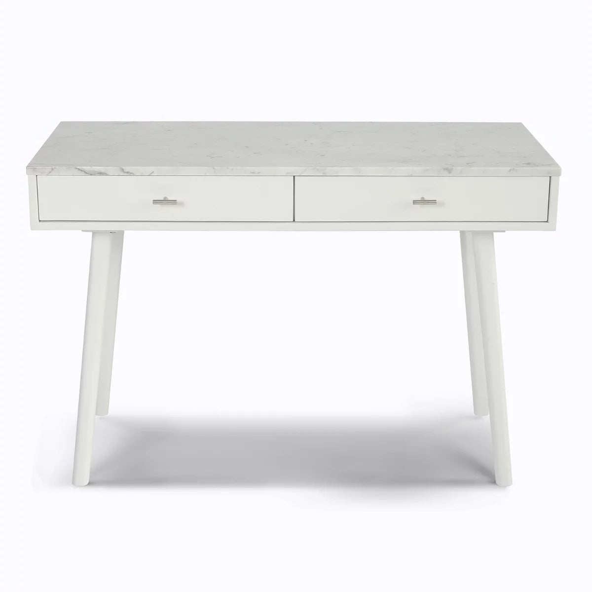 White Rectangular Marble Top Writing Desk U5161