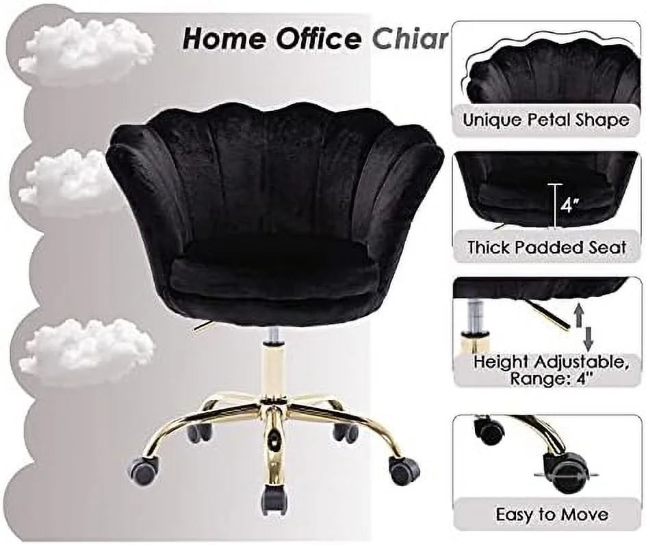 Velvet Adjustable Desk Chair with Wheels A959