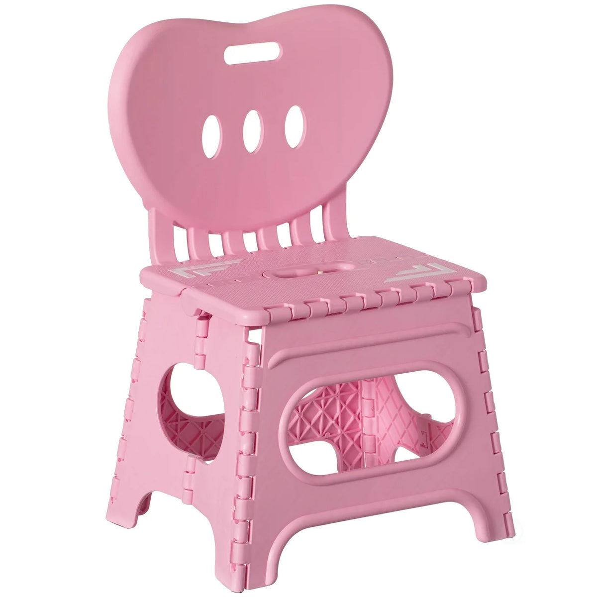 Foldable Step Stool with Back Support and Handle, Green E7855