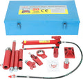 Red 20 Ton Porta Power Kit with 78.7 inch Oil Hose Hydraulic Ram O3465