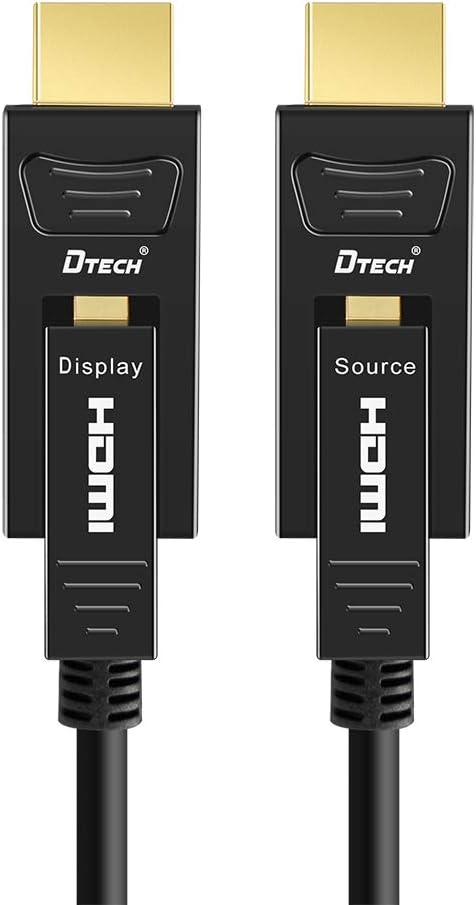 Fiber Optic HDMI Cable 50 Feet Ultra HD 4K 60Hz 18Gbps High Speed with Dual Micro HDMI and Standard HDMI Connector C708