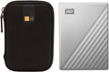 2TB USB 3.0 Slim Portable External Hard Drive (Silver) + Compact Hard Drive Case (Black) U967962