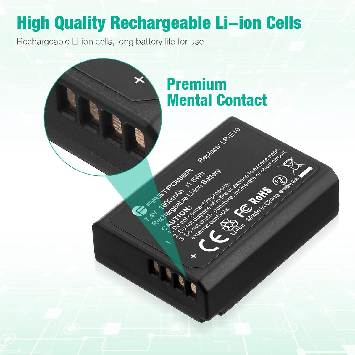 LP-E10 Batteries 2-Pack 1600mAh K718209