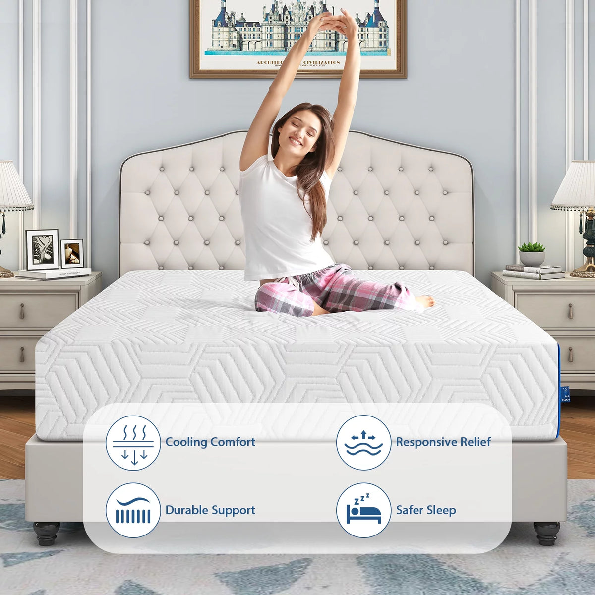Twin Size 12 inch Gel Memory Foam Mattress J646189