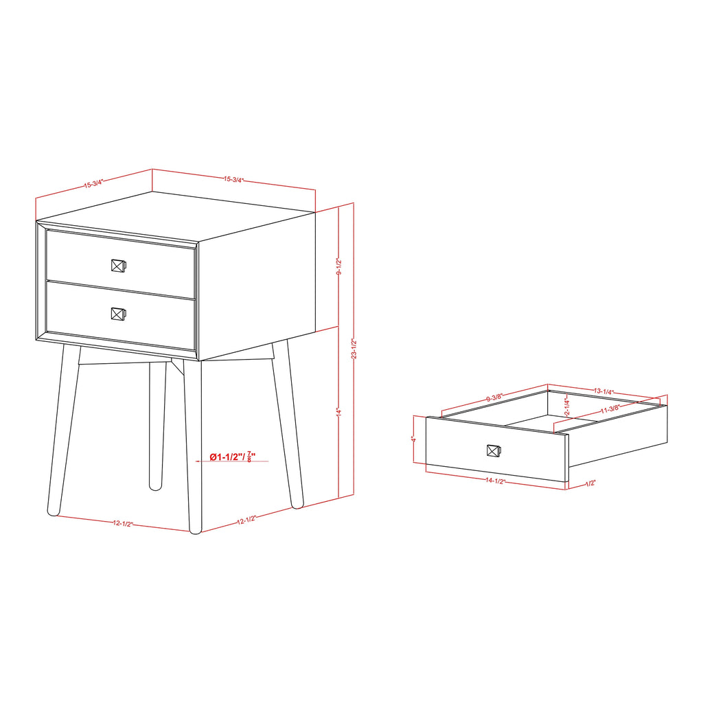 Espresso 2-Drawer Wood End Table E45969