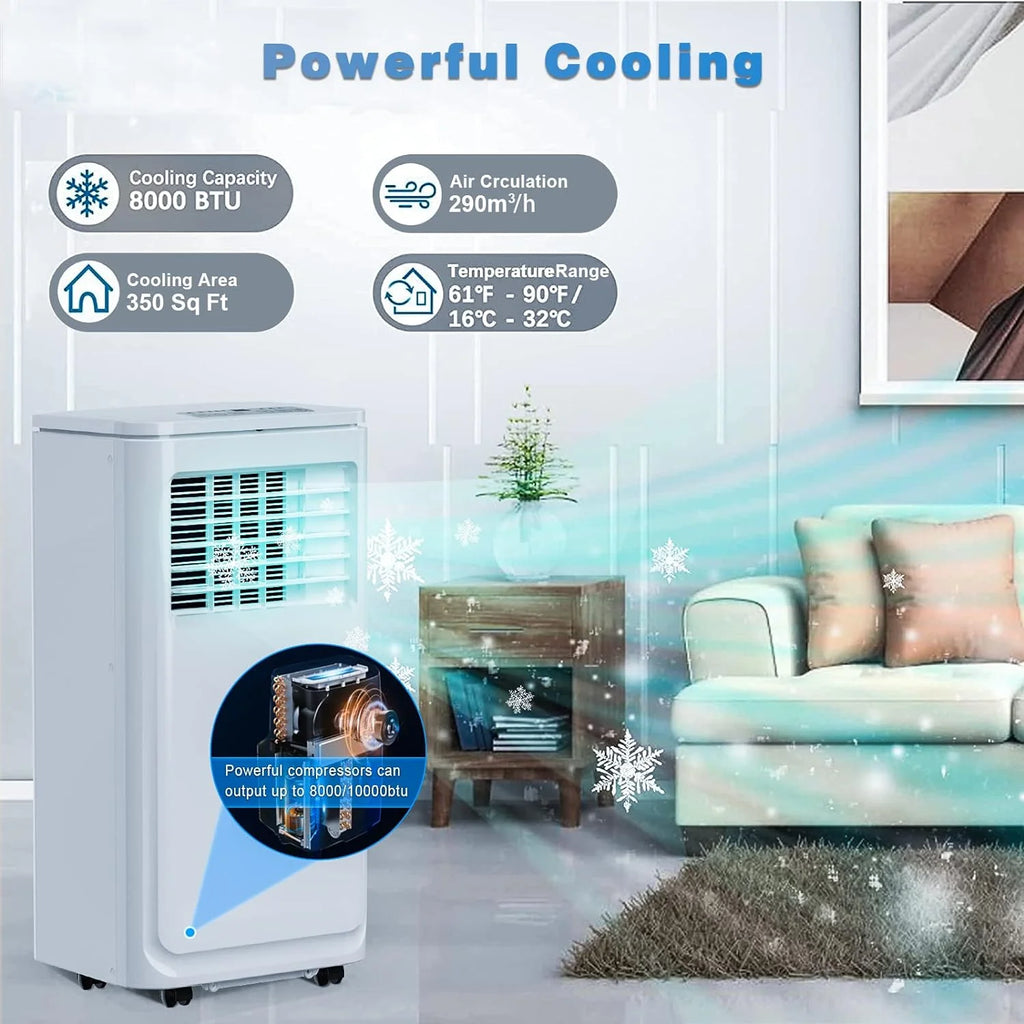 8000 BTU Portable Indoor Air Conditioner with Remote Control E188938