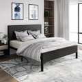 Full Size Heavy Duty Bed Frame with Black Oak Headboard J213894