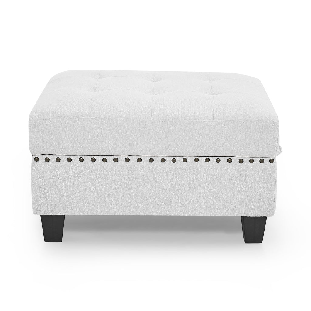 U Shape Modular Sectional Sofa with Seven Single Chair, Four Corner and One Ottoman, Ivory E702115
