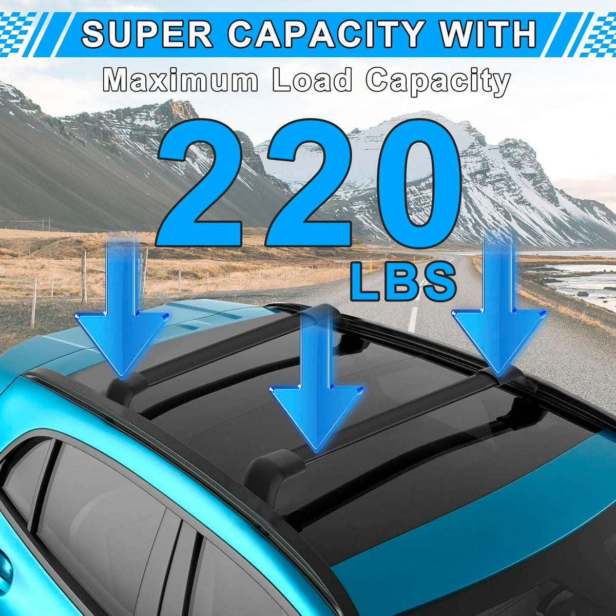 220LBS Aluminum Roof Rack Cross Bars Z196