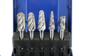 5 PC Set Aluminum Cut Carbide Rotary Burr File, 1/4" Shank M95290