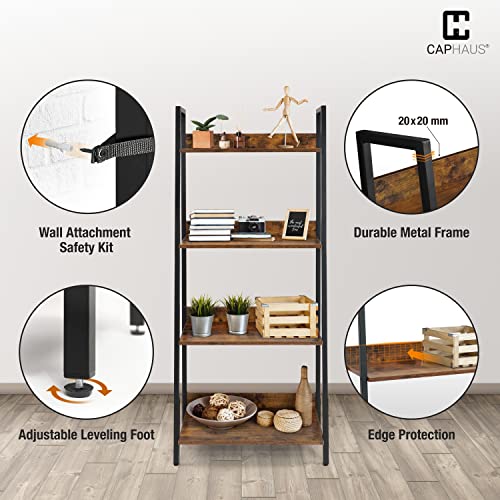Dark Grey 4-Tier Ladder Shelf T99385
