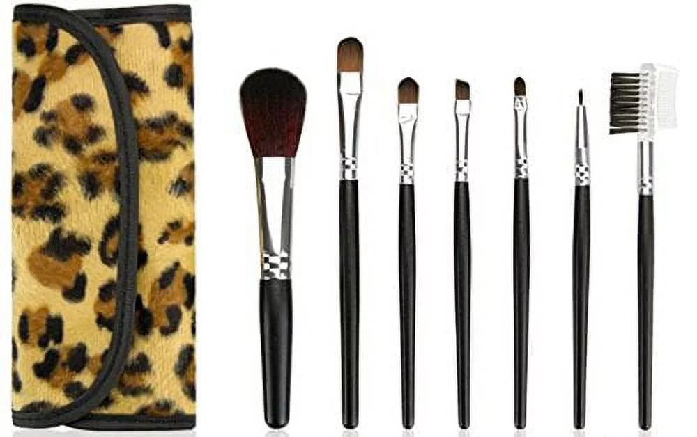 Beige Leopard Makeup Brush Set O48293