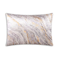 Gold and White Abstract Marble Rectangular Velvet Throw Pillow G77249