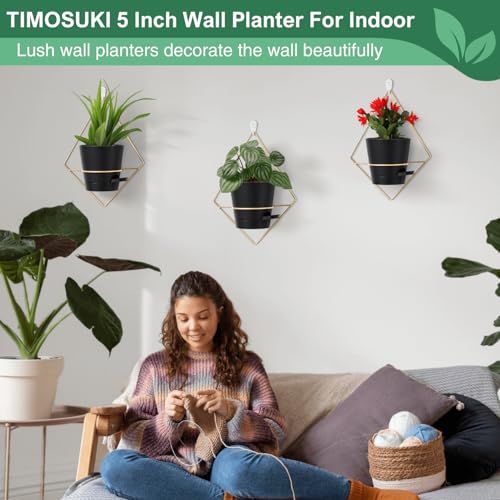 3 sets of 5" Black Metal Hanging Wall Planters N295