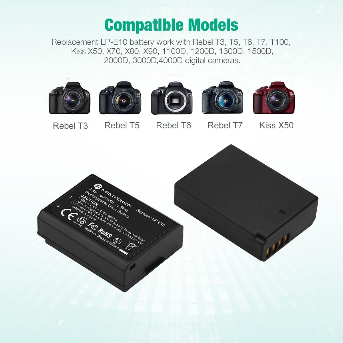 LP-E10 Batteries 2-Pack 1600mAh K718209