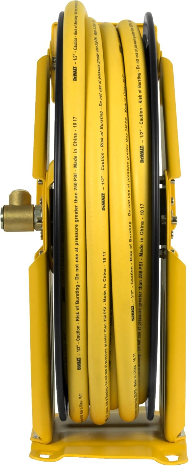 Double Arm Hose Reel with 1/2" x 50' Premium Rubber Hose M44086