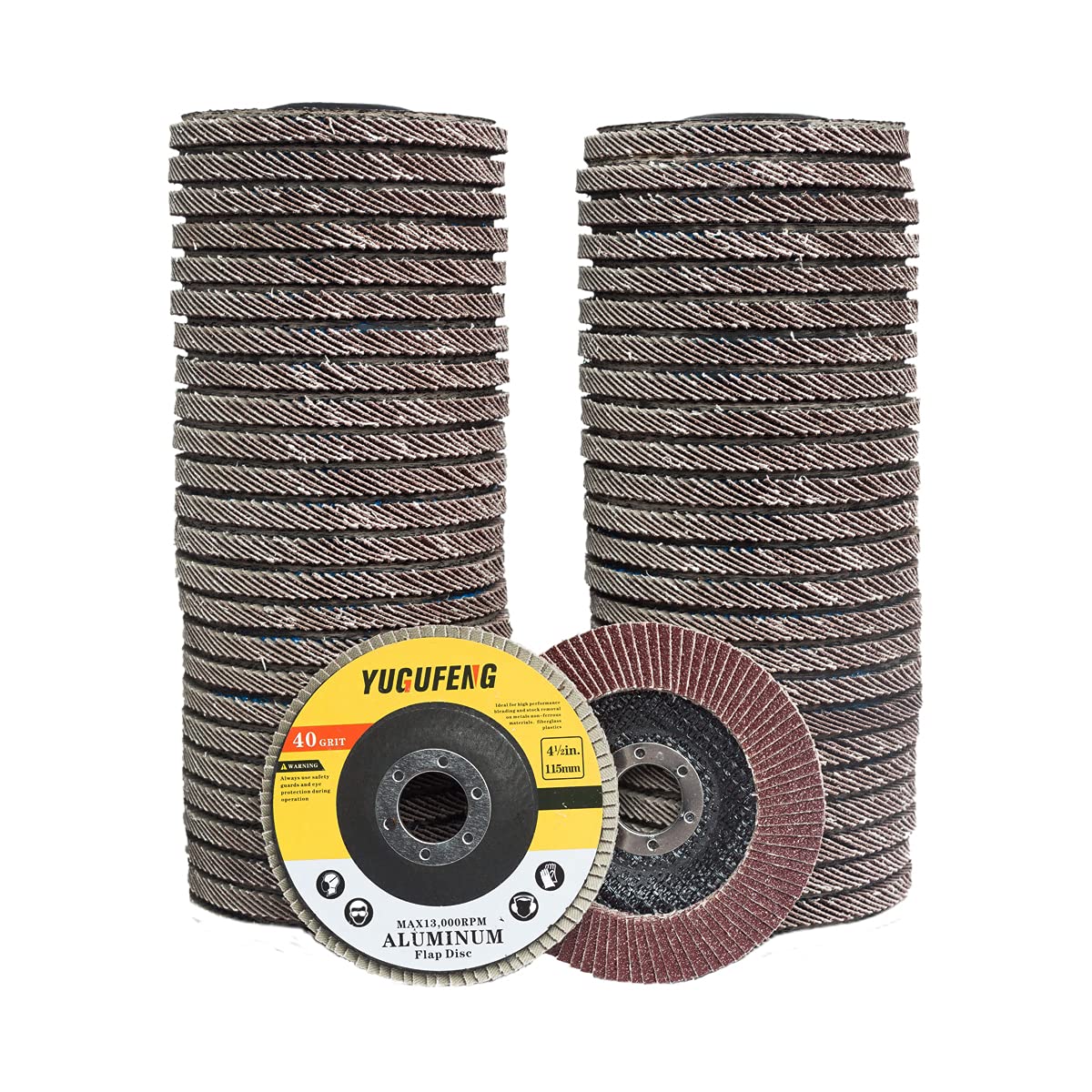 4.5" x 7/8" 50 Pack 40 Grit Type 27 Aluminum Oxide Abrasive Sanding Disc Z799593
