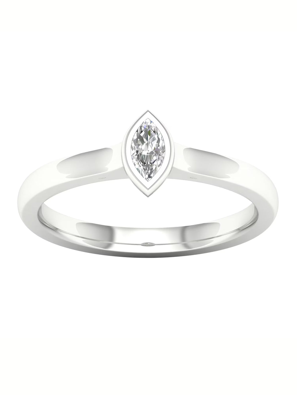 Marquise Diamond 10k White Gold Solitaire Ring U59584
