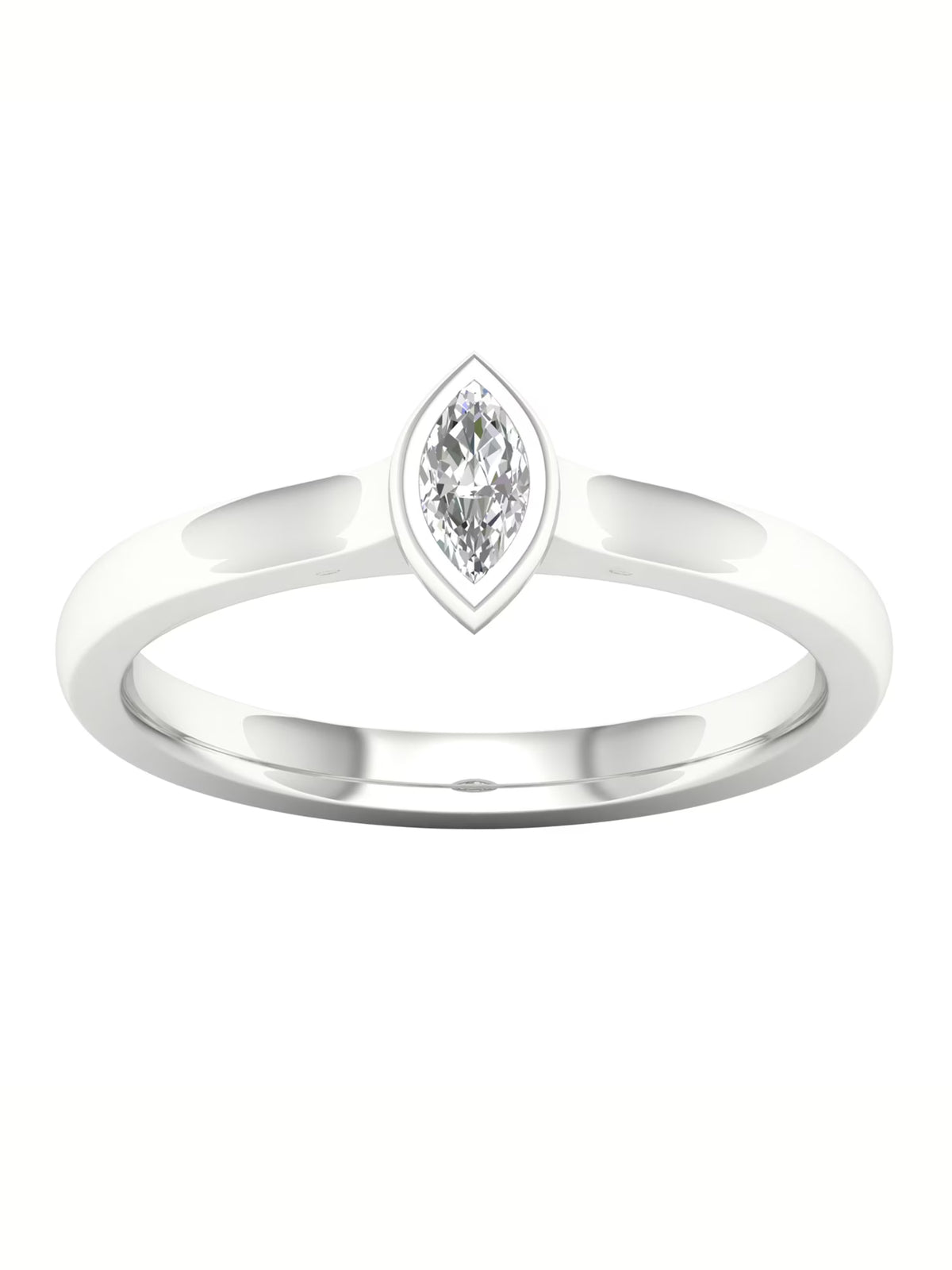 Marquise Diamond 10k White Gold Solitaire Ring U59584
