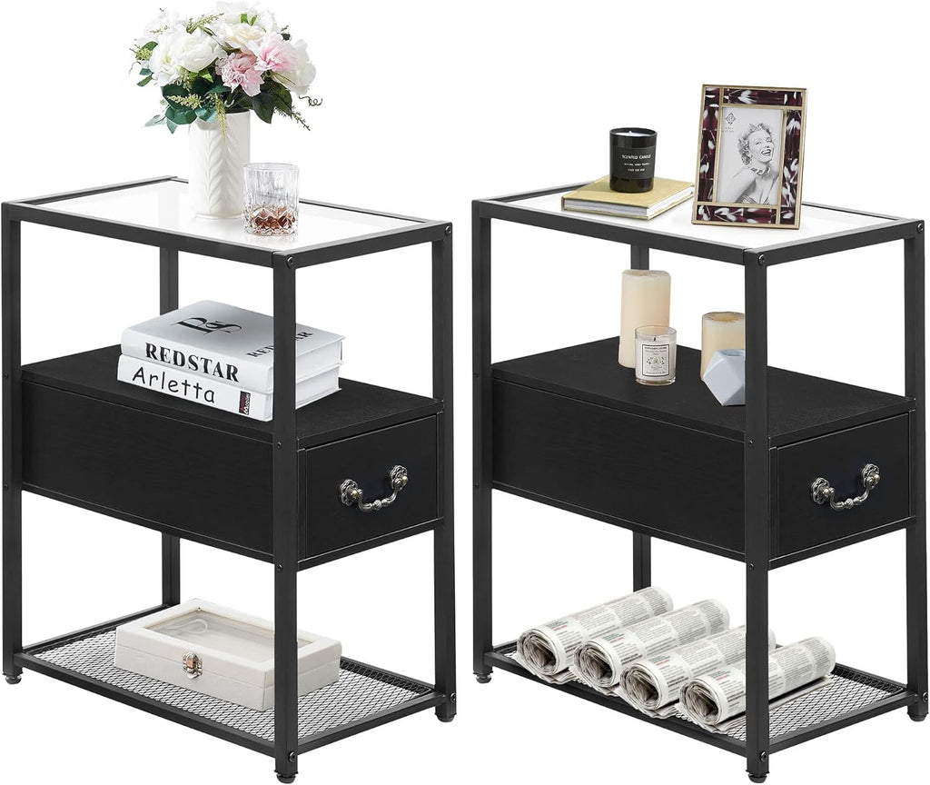 Brown 2 Drawer Nightstand with Shelf Q162393