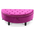 Plum Velvet Half Moon Storage Ottoman A9065