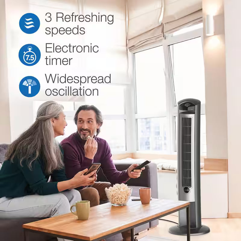42 in. 3-Speed Oscillating Tower Fan with Remote Control Z116