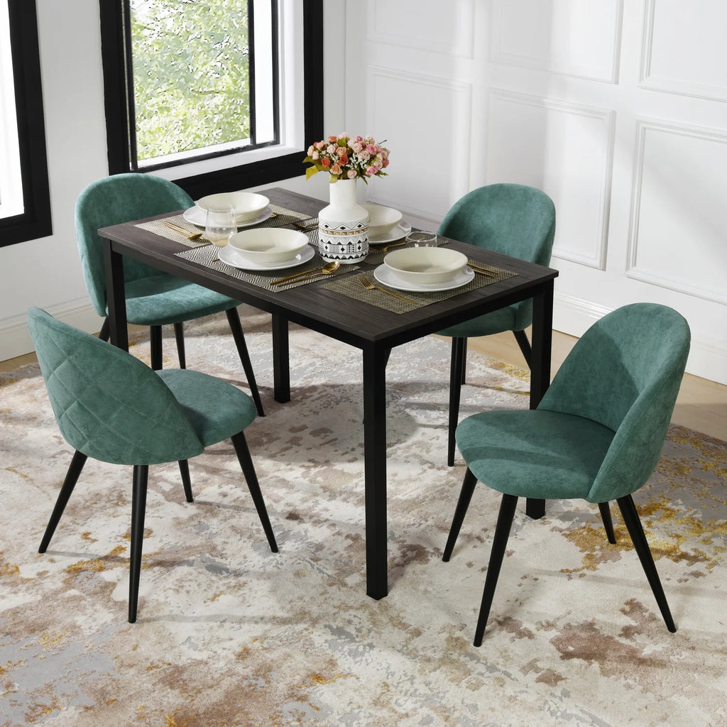 Green Fabric Upholstered Dining Chairs Set of 2 J230