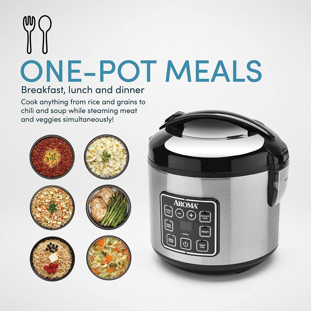 8 Cup Digital Stainless Rice Cooker and Food Steamer E472