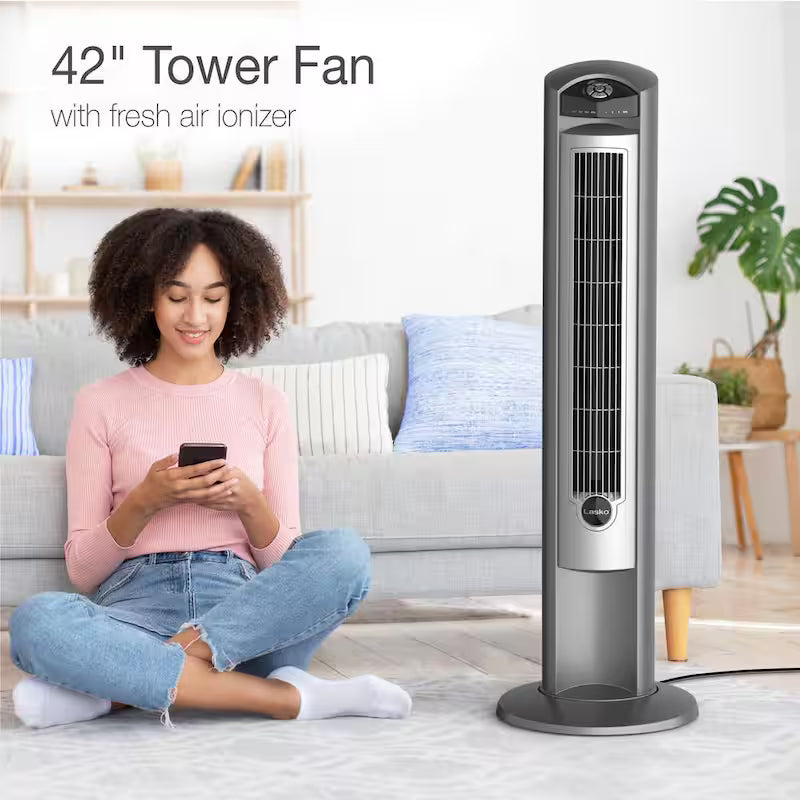 42 in. 3-Speed Oscillating Tower Fan with Remote Control Z116