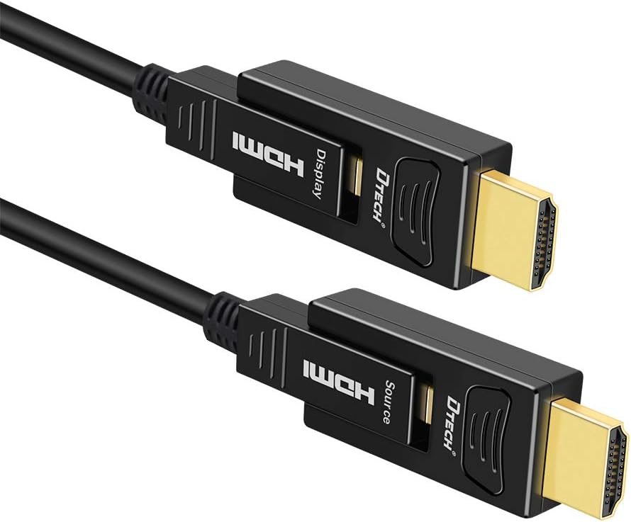 Fiber Optic HDMI Cable 50 Feet Ultra HD 4K 60Hz 18Gbps High Speed with Dual Micro HDMI and Standard HDMI Connector C708