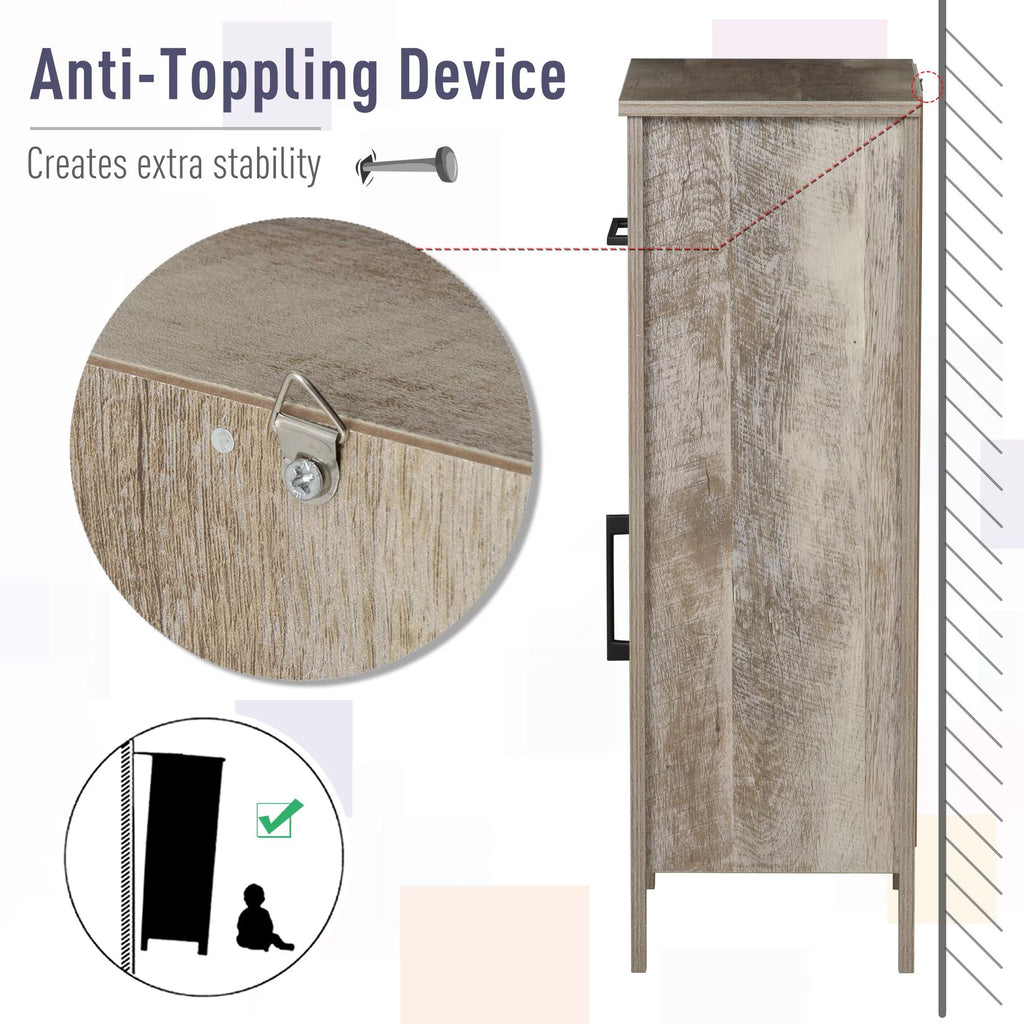 Bathroom Floor Cabinet with Drawer and Adjustable Shelf D53829