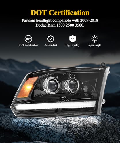 Full LED Headlights Assembly Pair with DRL Sequential Turn Signal Hi/Low Beam 6500K 12V IP67 I99043