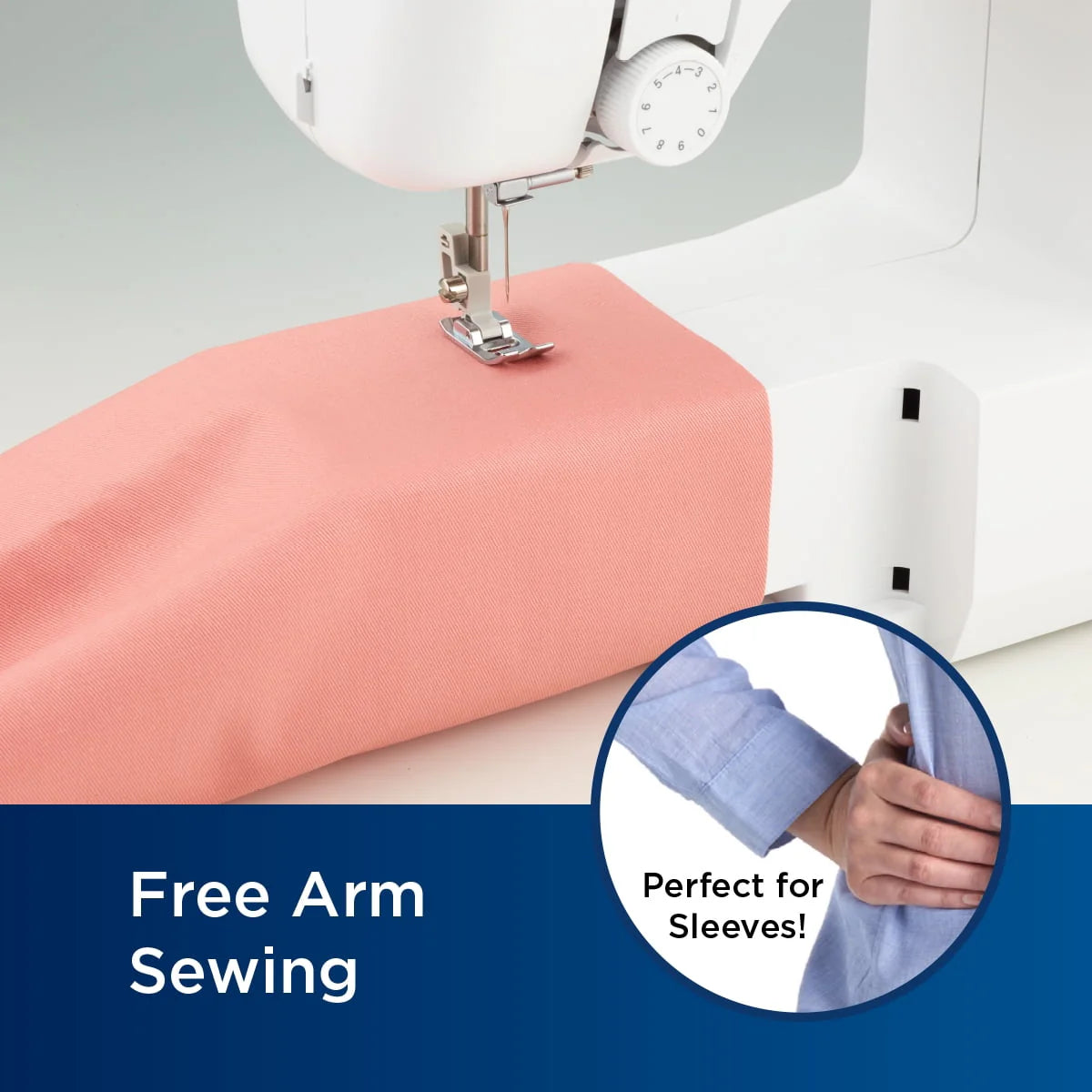 17-Stitch Portable Full-Size Sewing Machine, White S77348