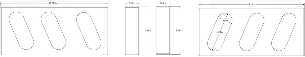 Triple Oval Slanted Steel Light Box (1 pair) D5769