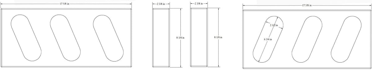 Triple Oval Slanted Steel Light Box (1 pair) D5769