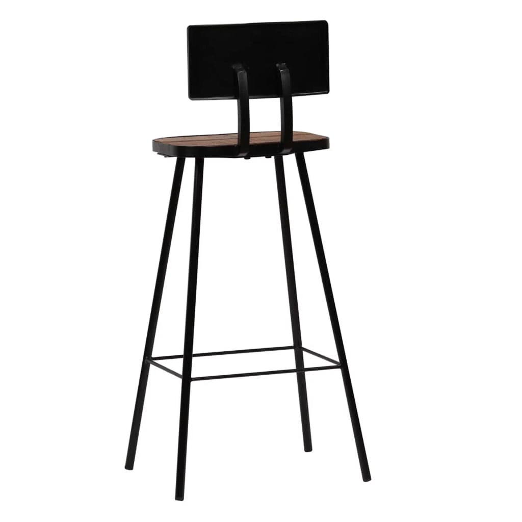 2 Piece Bar Stools with Backrest Steel Frame S364