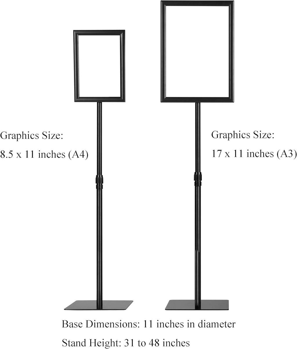 Adjustable Aluminum Sign Holder 8.5 x 11 Inch Pack of 2 J17391