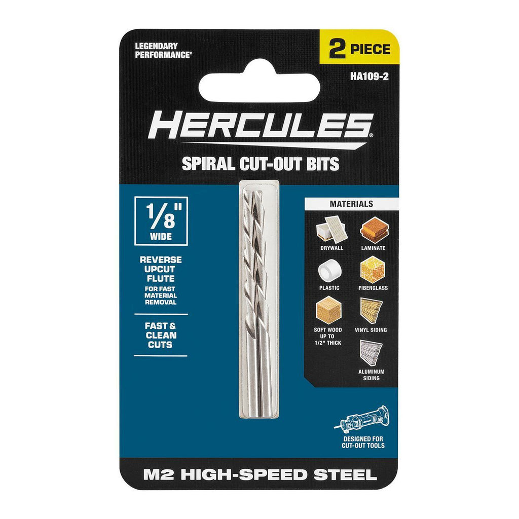 1/8 in. M2 High-Speed Steel Spiral Cut-Out Bits, 2-Pack E890689