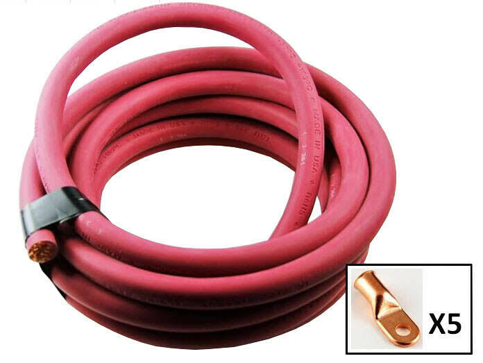 8 Gauge Red 50 Feet Copper Cable U9486
