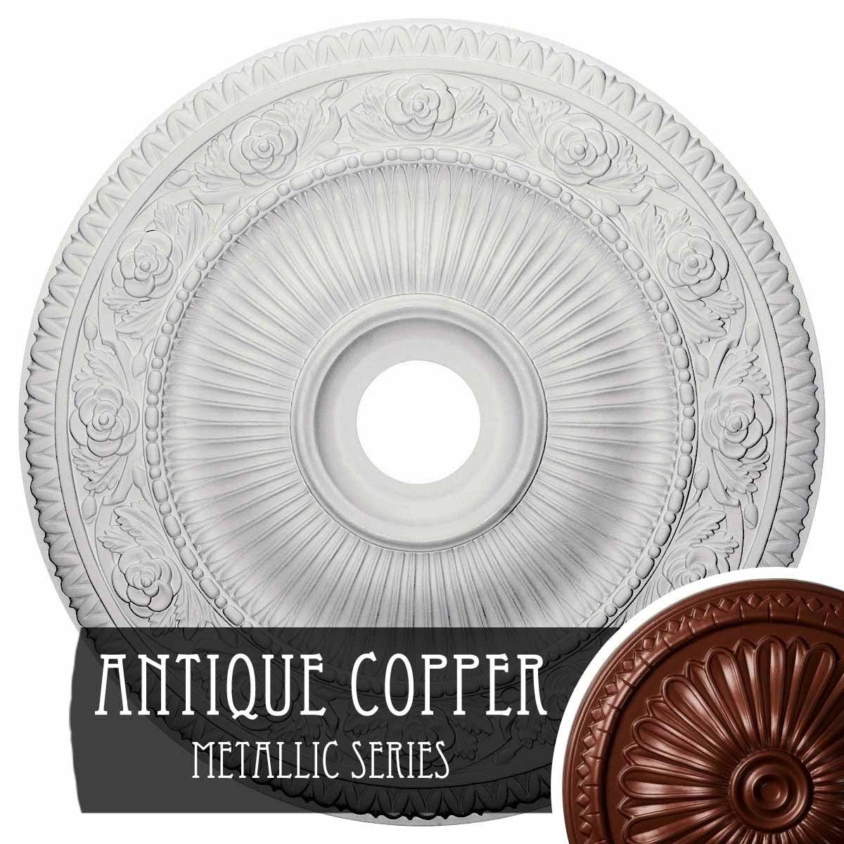 24 1/4x22OD x 3 7/8x22ID x 2x22P Hand-Painted Ceiling Medallion G732016
