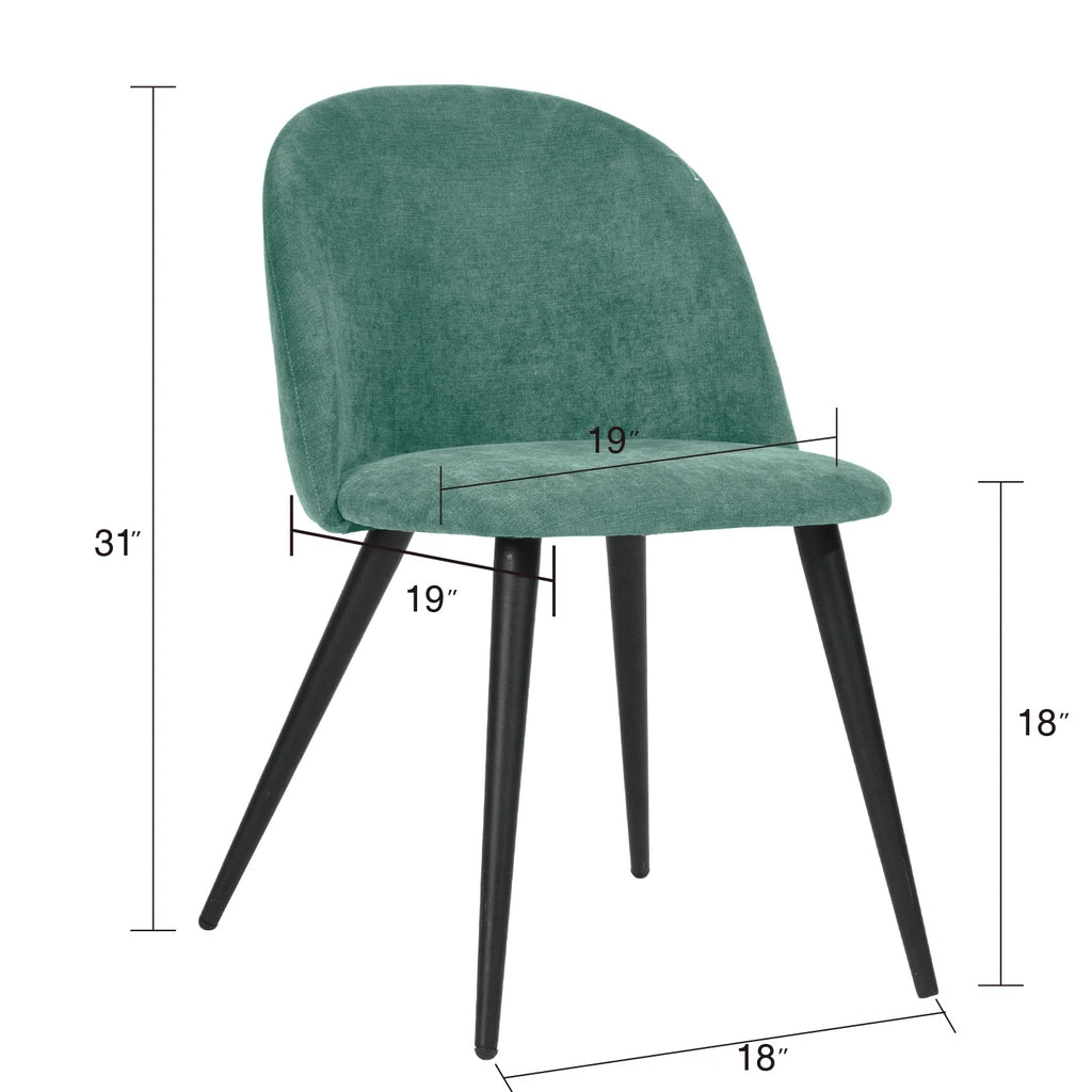 Green Fabric Upholstered Dining Chairs Set of 2 J230