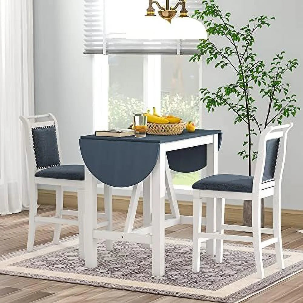 3 Piece Round Counter Height Dining Table Set with 2 Chairs H116