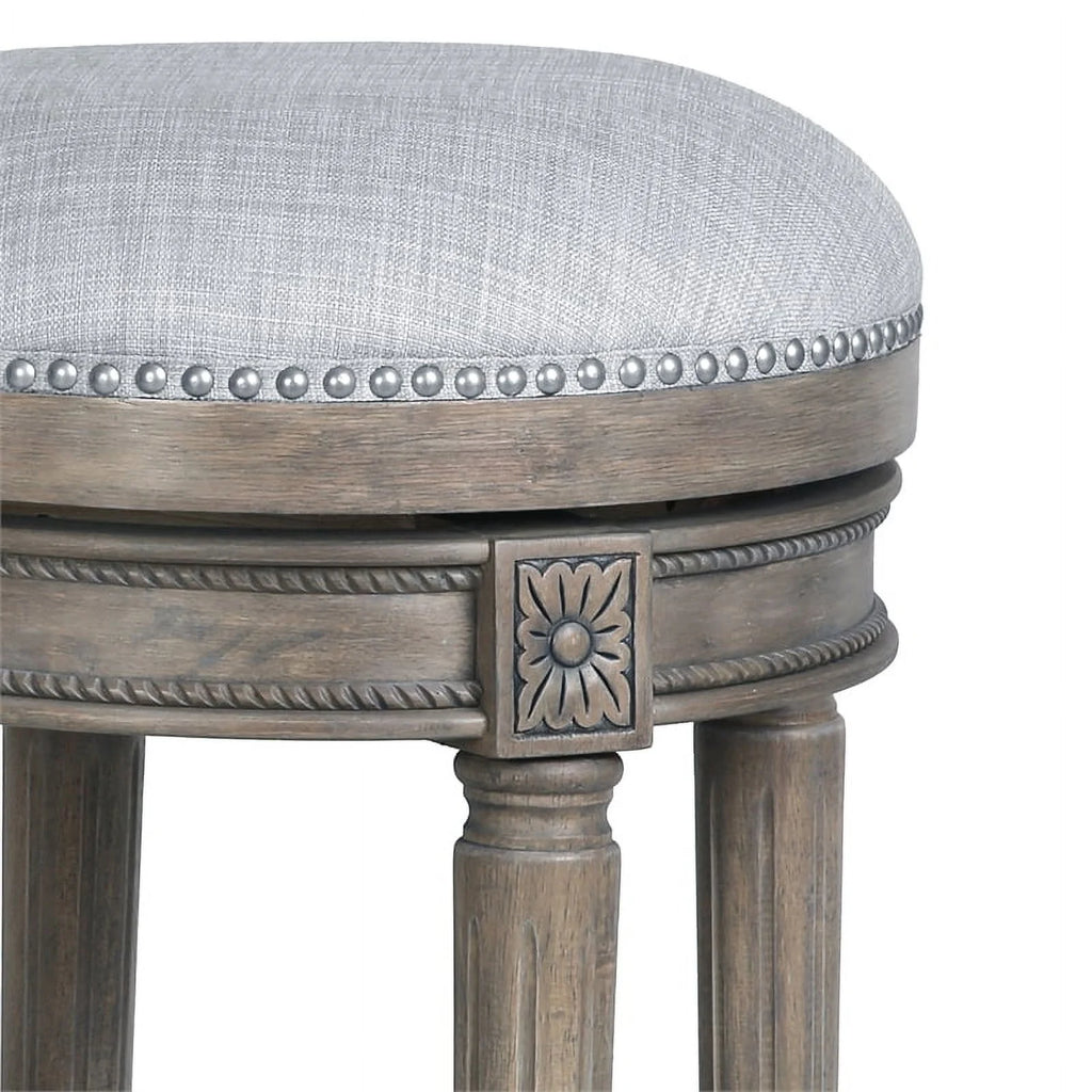 31"H Backless Swivel Bar Stool Weathered Gray N51159