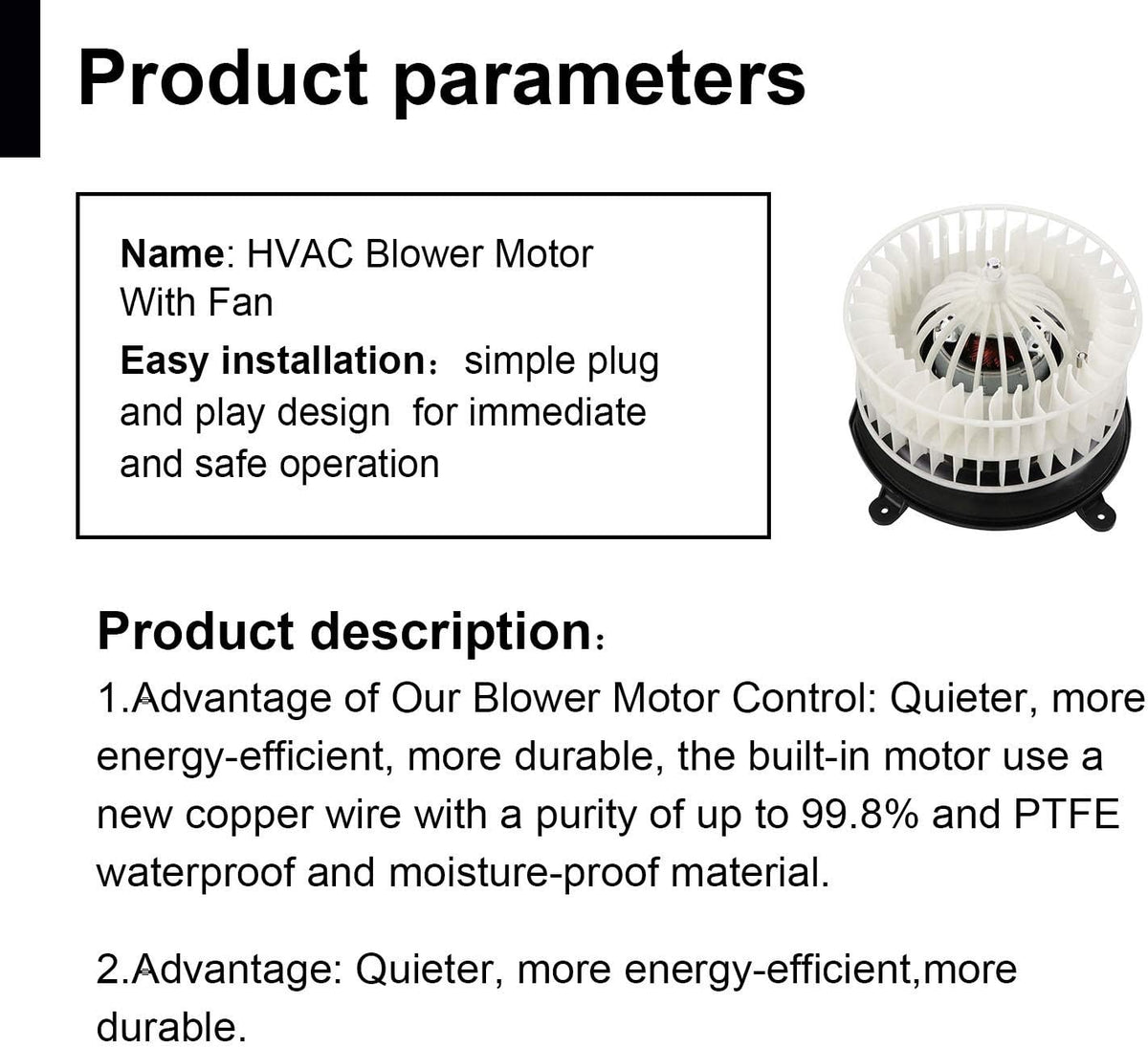 HVAC Blower Motor Fan Cage Assembly S744